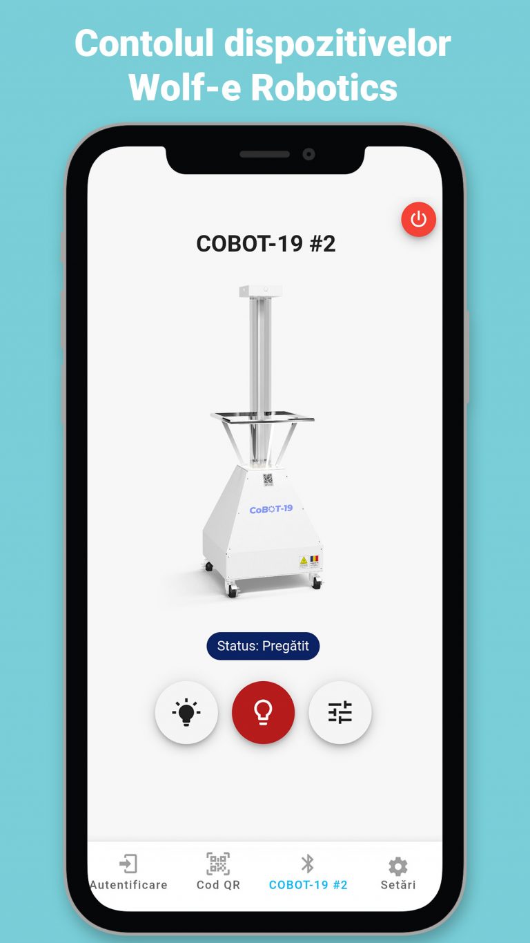 Platformă tehnologică de dezinfecție Wolfe Robotics | Wolfe Robotics disinfection technology platform